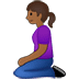 🧎🏾‍♀️ woman kneeling: medium-dark skin tone display on Samsung